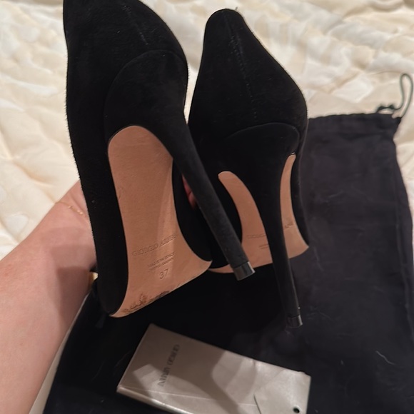 Giorgio Armani Tuxedo Button Suede Heels - Picture 6 of 6